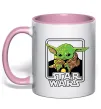 Чашка с цветной ручкой Baby Yoda Grogu Нежно розовый фото