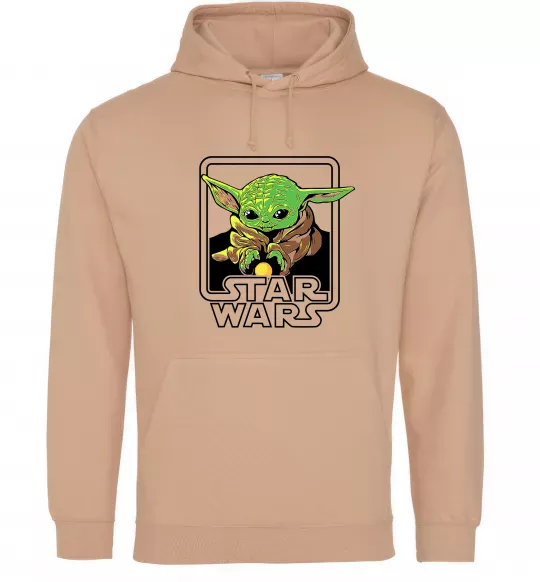 Чоловіча толстовка (худі) Baby Yoda Grogu Пісочний фото