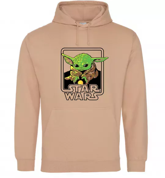 Женская толстовка (худи) Baby Yoda Grogu Песочный фото