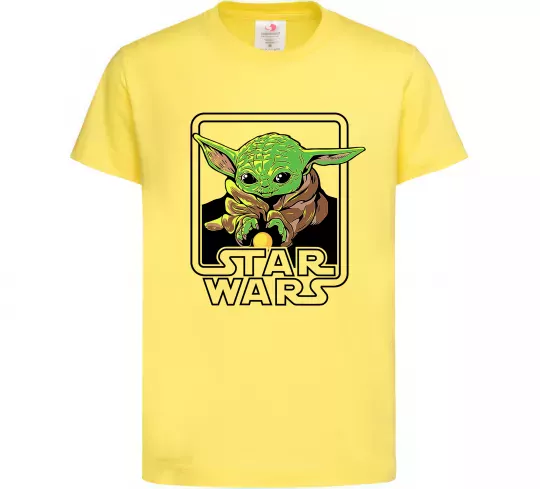 Дитяча футболка Baby Yoda Grogu Лимонний фото