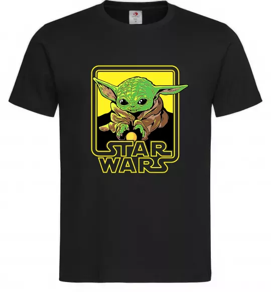 Мужская футболка Baby Yoda Grogu Черный фото