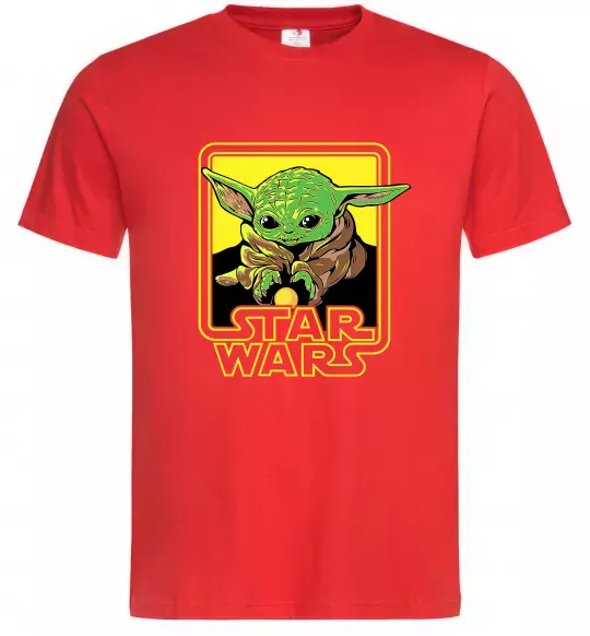 Мужская футболка Baby Yoda Grogu Красный фото