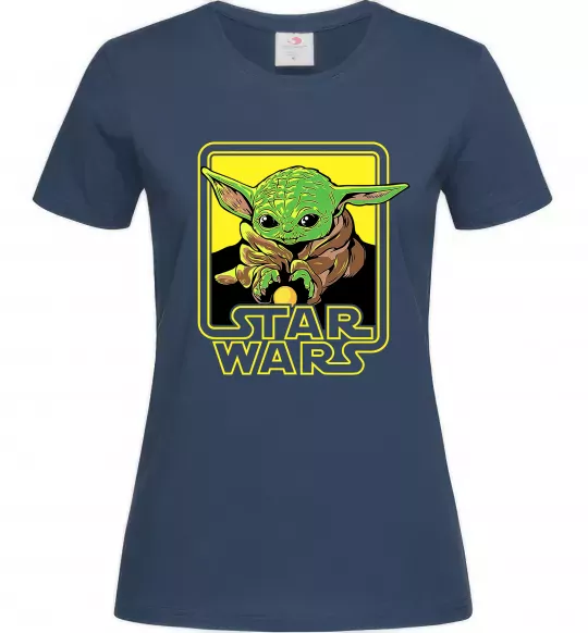 Женская футболка Baby Yoda Grogu Темно-синий фото