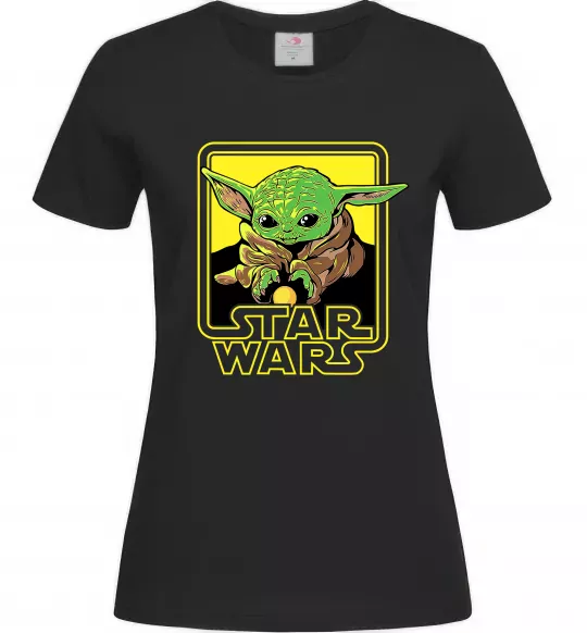 Женская футболка Baby Yoda Grogu Черный фото
