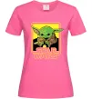 Женская футболка Baby Yoda Grogu Ярко-розовый фото