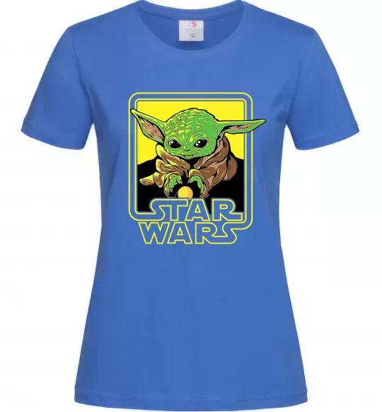 Женская футболка Baby Yoda Grogu Ярко-синий фото