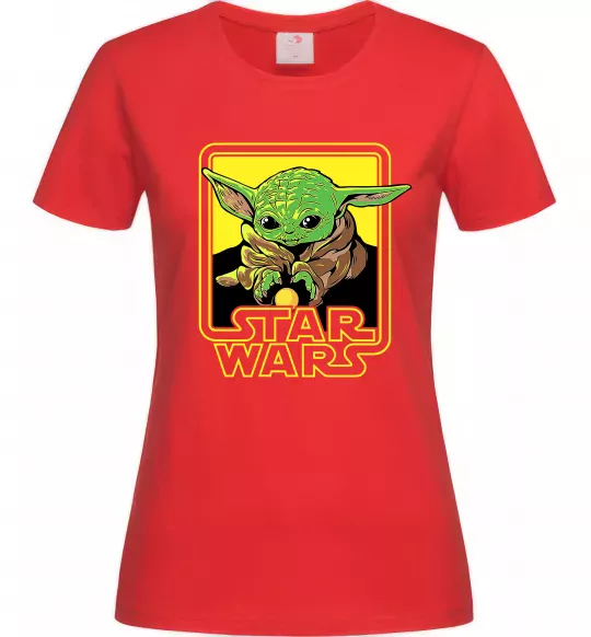 Женская футболка Baby Yoda Grogu Красный фото