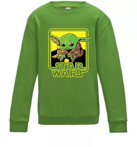 Детский Свитшот Baby Yoda Grogu Лаймовый фото