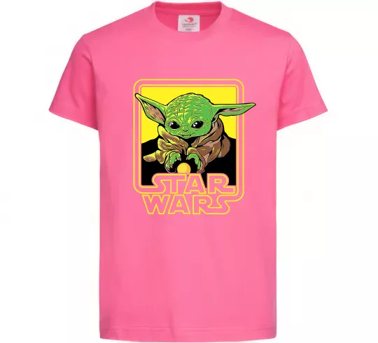Дитяча футболка Baby Yoda Grogu Яскраво-рожевий фото