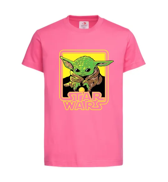 Детская футболка Baby Yoda Grogu Ярко-розовый фото