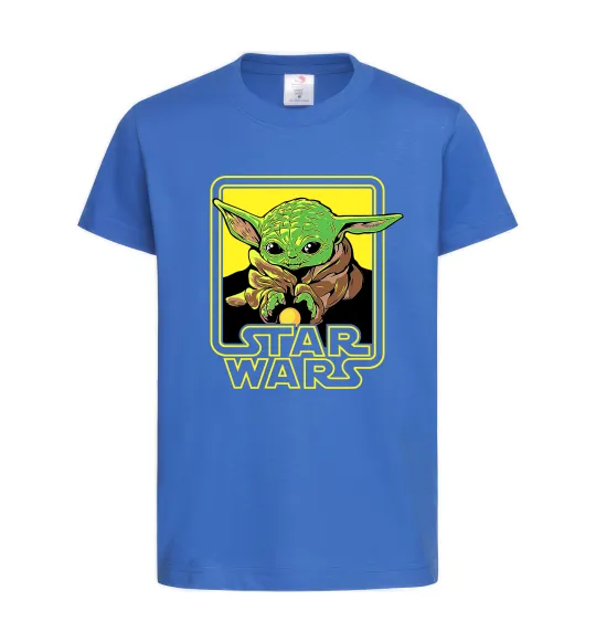 Детская футболка Baby Yoda Grogu Ярко-синий фото