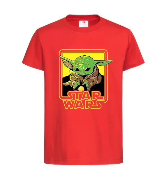 Детская футболка Baby Yoda Grogu Красный фото