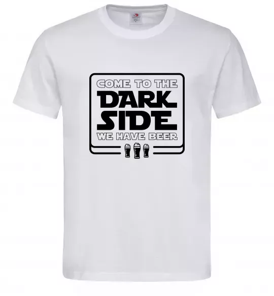 Мужская футболка Come to the Dark side we have beer Белый фото