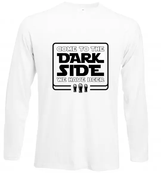 Лонгслив Come to the Dark side we have beer Белый фото