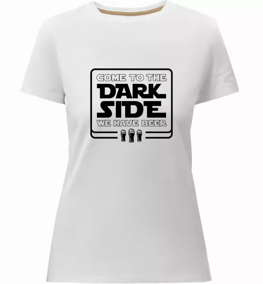 Жіноча преміум футболка Come to the Dark side we have beer Білий фото