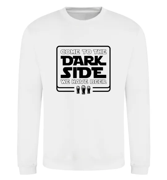 Світшот Come to the Dark side we have beer Білий фото