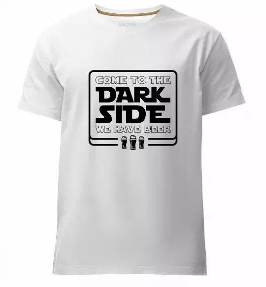 Чоловіча преміум футболка Come to the Dark side we have beer Білий фото