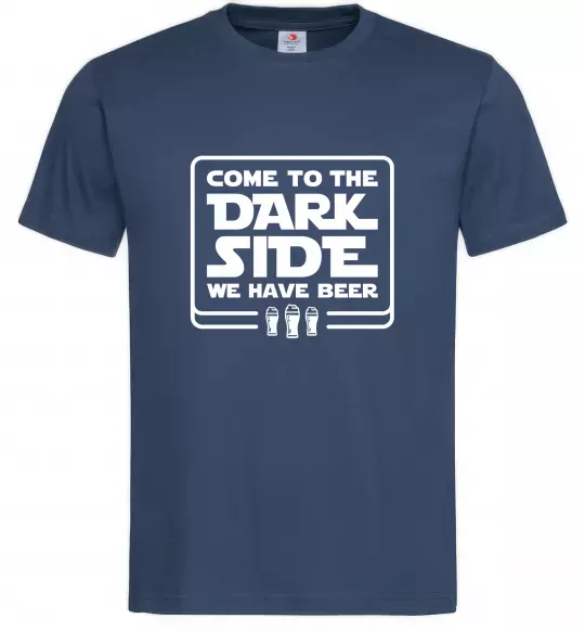 Мужская футболка Come to the Dark side we have beer Темно-синий фото