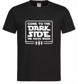 Мужская футболка Come to the Dark side we have beer Черный фото