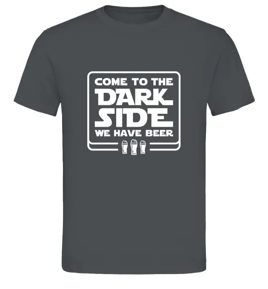 Мужская футболка Come to the Dark side we have beer Графит фото