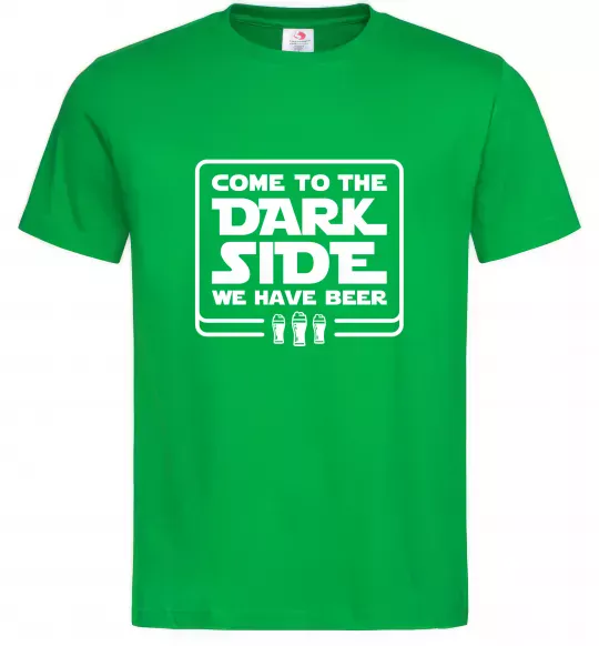 Мужская футболка Come to the Dark side we have beer Зеленый фото