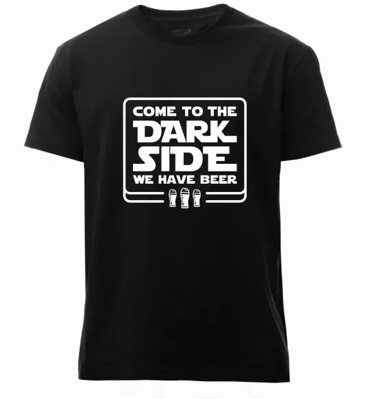 Чоловіча преміум футболка Come to the Dark side we have beer Чорний фото