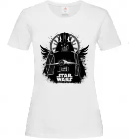 Жіноча футболка Darth Vader зоряний винищувач Білий фото