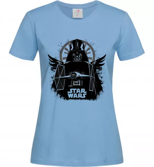 Женская футболка Darth Vader зоряний винищувач Голубой фото