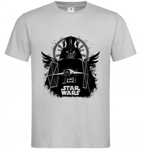 Мужская футболка Darth Vader зоряний винищувач Серый фото