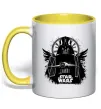 Чашка с цветной ручкой Darth Vader зоряний винищувач Солнечно желтый фото