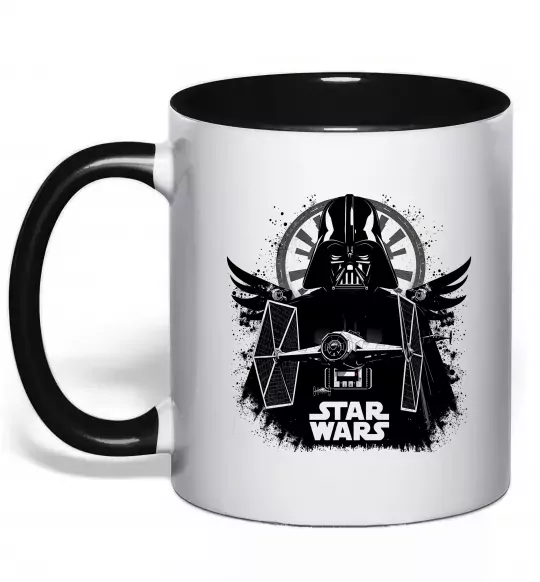 Чашка с цветной ручкой Darth Vader зоряний винищувач Черный фото