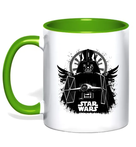 Чашка с цветной ручкой Darth Vader зоряний винищувач Лаймовый фото