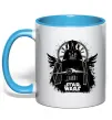 Чашка с цветной ручкой Darth Vader зоряний винищувач Голубой фото