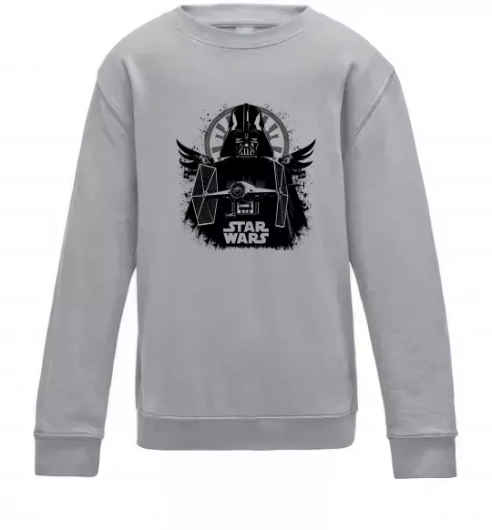 Детский Свитшот Darth Vader зоряний винищувач Серый меланж фото