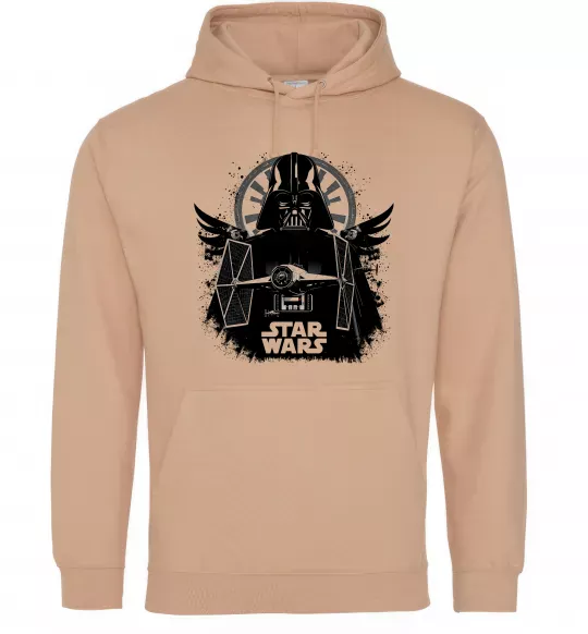 Мужская толстовка (худи) Darth Vader зоряний винищувач Песочный фото