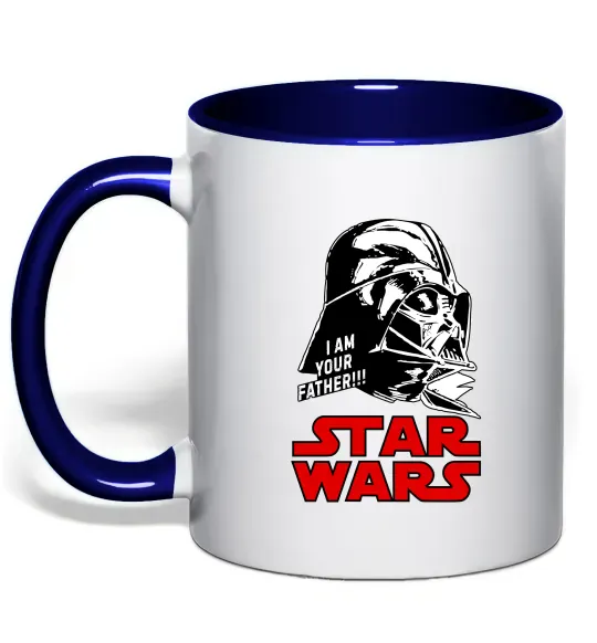 Чашка с цветной ручкой I am your father Star Wars Глубокий темно-синий фото