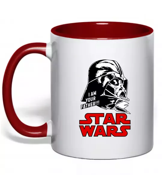Чашка с цветной ручкой I am your father Star Wars Красный фото