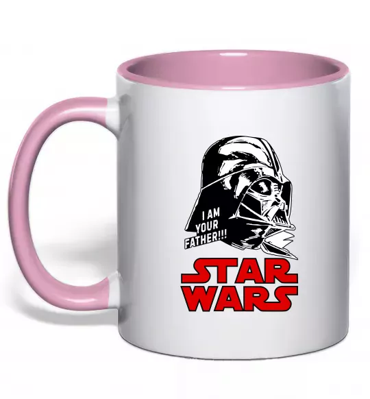 Чашка с цветной ручкой I am your father Star Wars Нежно розовый фото