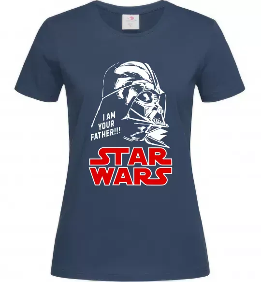 Жіноча футболка I am your father Star Wars Темно-синій фото
