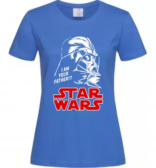 Жіноча футболка I am your father Star Wars Яскраво-синій фото
