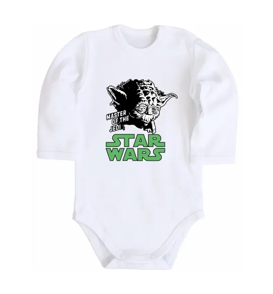Детский боди Master of the Jedi Белый фото
