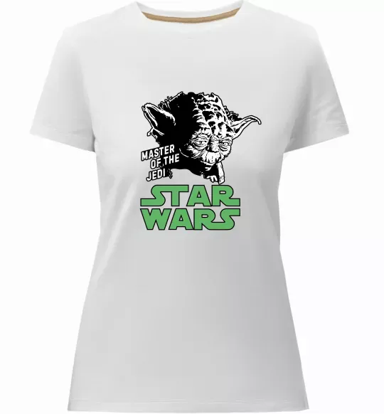 Жіноча преміум футболка Master of the Jedi Білий фото