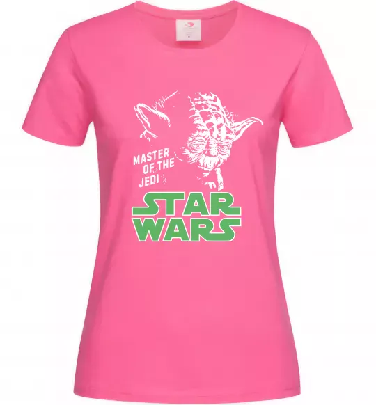 Жіноча футболка Master of the Jedi Яскраво-рожевий фото