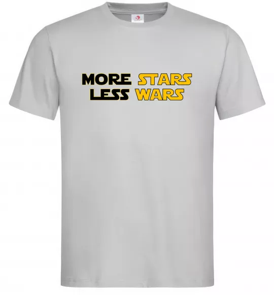 Чоловіча футболка More stars less wars Сірий фото
