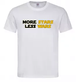 Мужская футболка More stars less wars Белый фото