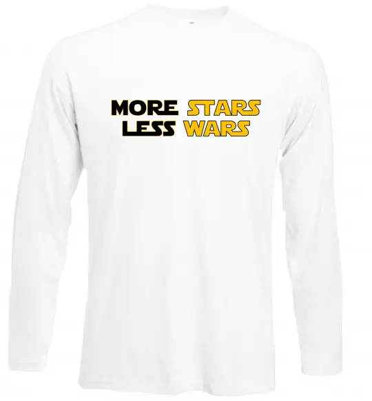 Лонгслів More stars less wars Білий фото