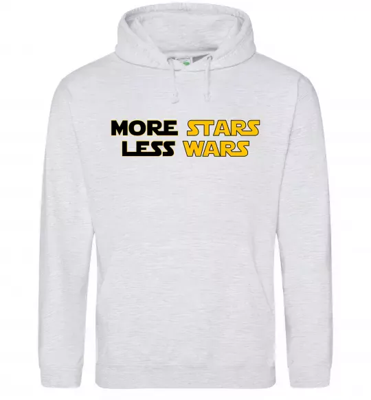 Жіноча толстовка (худі) More stars less wars Сірий меланж фото