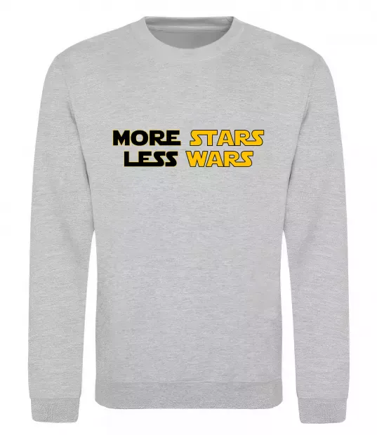 Свитшот More stars less wars Серый меланж фото