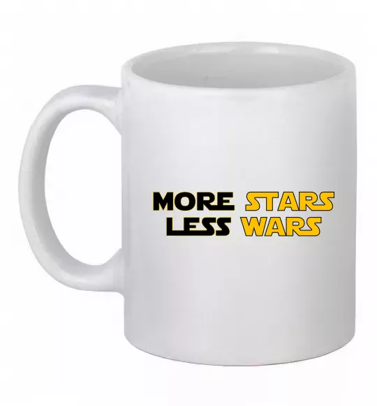 Чашка керамічна More stars less wars Білий фото