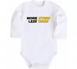 Детский боди More stars less wars Белый фото